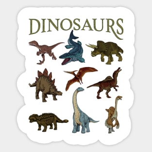 Various types of dinosaurs Sticker